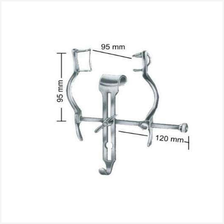 Baby-Balfour Abdominal Rectractors 95mm Opening Complete