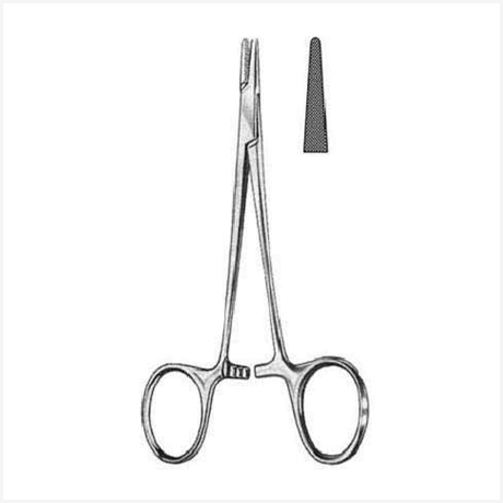 Halsey Needle Holder Serr w/blood groove