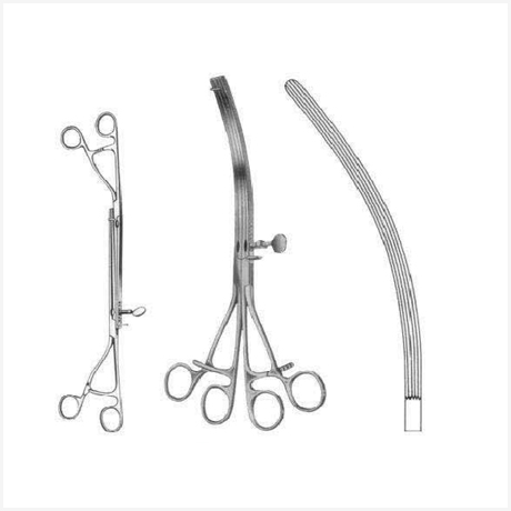 Lane Intestinal Stomach Clamps Curved 30cm